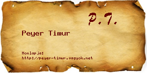 Peyer Timur névjegykártya